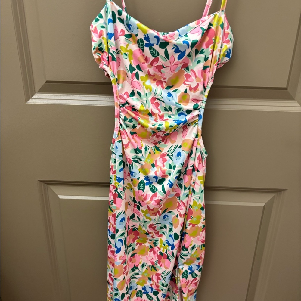 Amazon Colorful Floral Mini Dress